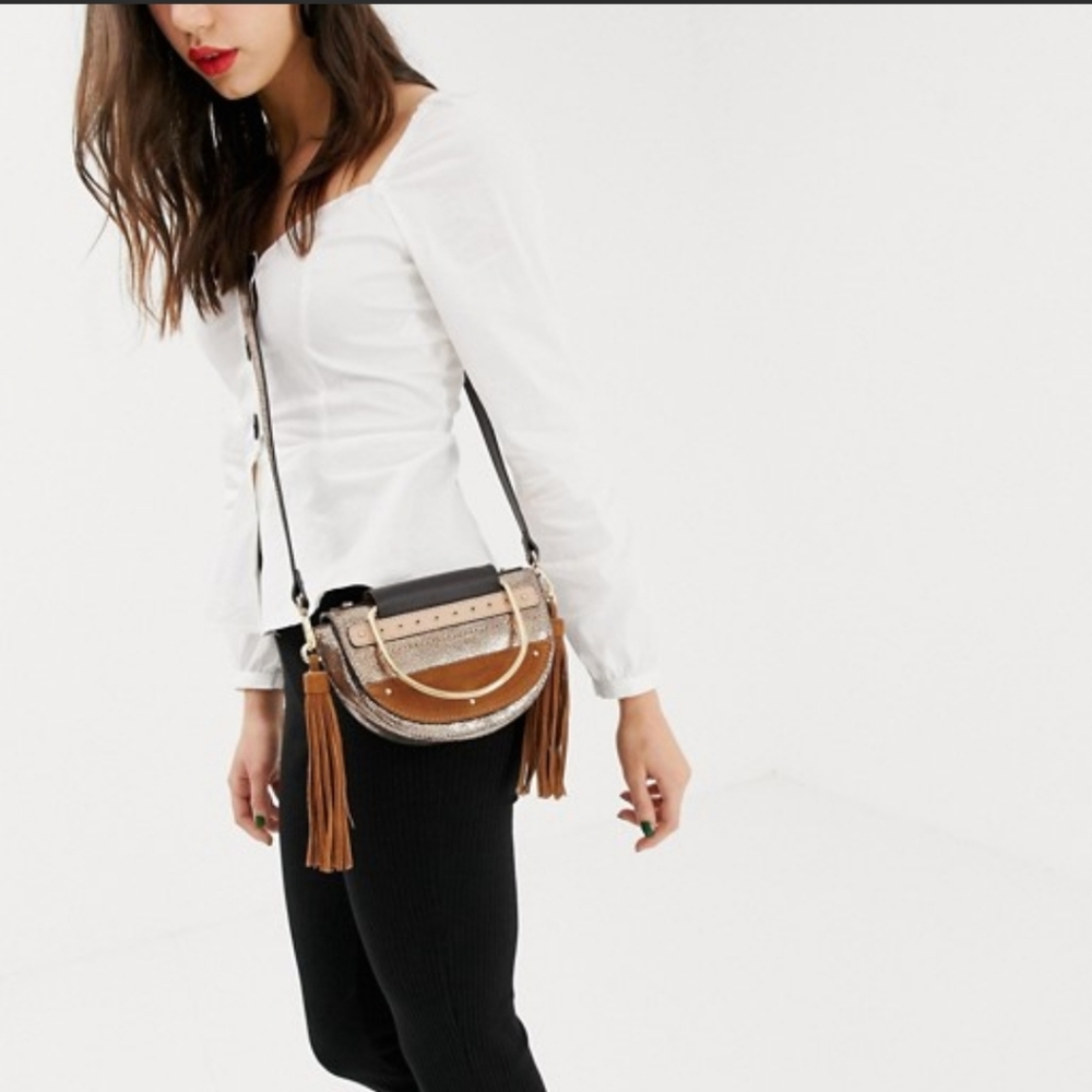 River Island fringe crossbody mini bag purse